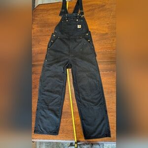 Carhartt Black Overalls with Double Knee And Elastic Shoulder Straps